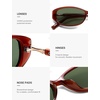 image:imageSOJOS Trendy Polarized Retro Oval Sunglasses for Women Chic 90s Sunnies Lightweight Narrow Shades SJ2641Milky Brown Frame Green Lens