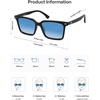 image:imageSOJOS Trendy Polarized Square Sunglasses Womens Men Retro Vintage 90s Sun Glasses SJ2387Black Frame Blue Grading Lens