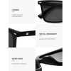 image:imageSOJOS Trendy Polarized Square Sunglasses Womens Men Retro Vintage 90s Sun Glasses SJ2387Black Frame Grey Lens