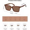 image:imageSOJOS Trendy Polarized Square Sunglasses Womens Men Retro Vintage 90s Sun Glasses SJ2387Milky Brown Frame Brown Lens