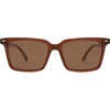image:imageSOJOS Trendy Polarized Square Sunglasses Womens Men Retro Vintage 90s Sun Glasses SJ2387Milky Brown Frame Brown Lens