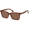 image:imageSOJOS Trendy Polarized Square Sunglasses Womens Men Retro Vintage 90s Sun Glasses SJ2387Milky Brown Frame Brown Lens