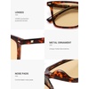 image:imageSOJOS Trendy Polarized Square Sunglasses Womens Men Retro Vintage 90s Sun Glasses SJ2387Red Tortoise Frame Light Brown Lens