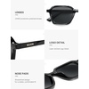 image:imageSOJOS Trendy Polarized Square Sunglasses for Women MenFashion Rectangle Shades Wavy Pattern Frame UV400 Protected SJ2698Black