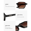 image:imageSOJOS Trendy Polarized Square Sunglasses for Women MenFashion Rectangle Shades Wavy Pattern Frame UV400 Protected SJ2698Brown
