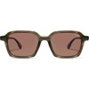 image:imageSOJOS Trendy Polarized Square Sunglasses for Women MenFashion Rectangle Shades Wavy Pattern Frame UV400 Protected SJ2698Green