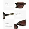 image:imageSOJOS Trendy Polarized Square Sunglasses for Women MenFashion Rectangle Shades Wavy Pattern Frame UV400 Protected SJ2698Green