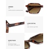 image:imageSOJOS Trendy Polarized Square Sunglasses for Women MenFashion Rectangle Shades Wavy Pattern Frame UV400 Protected SJ2698Tortoise