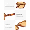 image:imageSOJOS Trendy Polarized Square Sunglasses for Women MenFashion Rectangle Shades Wavy Pattern Frame UV400 Protected SJ2698Yellow Demi