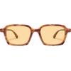 image:imageSOJOS Trendy Polarized Square Sunglasses for Women MenFashion Rectangle Shades Wavy Pattern Frame UV400 Protected SJ2698Yellow Demi