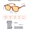 image:imageSOJOS Trendy Polarized Square Sunglasses for Women MenFashion Rectangle Shades Wavy Pattern Frame UV400 Protected SJ2698Yellow Demi