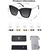 image:imageSOJOS Trendy Polarized Sunglasses For Women Retro Womens Oversized Square Cat Eye Sun Glasses UV Protection SJ2206Black FrameGrey Grading Lens