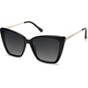 image:imageSOJOS Trendy Polarized Sunglasses For Women Retro Womens Oversized Square Cat Eye Sun Glasses UV Protection SJ2206Black FrameGrey Grading Lens