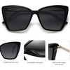 image:imageSOJOS Trendy Polarized Sunglasses For Women Retro Womens Oversized Square Cat Eye Sun Glasses UV Protection SJ2206Black FrameGrey Grading Lens