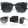 image:imageSOJOS Trendy Polarized Sunglasses For Women Retro Womens Oversized Square Cat Eye Sun Glasses UV Protection SJ2206Blue Pattern FrameDark Blue Grading Lens