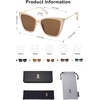 image:imageSOJOS Trendy Polarized Sunglasses For Women Retro Womens Oversized Square Cat Eye Sun Glasses UV Protection SJ2206Light Beige FrameBrown Lens