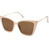 image:imageSOJOS Trendy Polarized Sunglasses For Women Retro Womens Oversized Square Cat Eye Sun Glasses UV Protection SJ2206Light Beige FrameBrown Lens