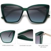 image:imageSOJOS Trendy Polarized Sunglasses For Women Retro Womens Oversized Square Cat Eye Sun Glasses UV Protection SJ2206Milky Green FrameGreen Grading Lens