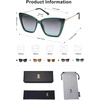 image:imageSOJOS Trendy Polarized Sunglasses For Women Retro Womens Oversized Square Cat Eye Sun Glasses UV Protection SJ2206Milky Green FrameGreen Grading Lens