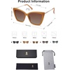 image:imageSOJOS Trendy Polarized Sunglasses For Women Retro Womens Oversized Square Cat Eye Sun Glasses UV Protection SJ2206Milky Orange FrameBrown Grading Lens