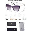 image:imageSOJOS Trendy Polarized Sunglasses For Women Retro Womens Oversized Square Cat Eye Sun Glasses UV Protection SJ2206Milky Violet FrameViolet Grading Lens