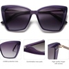 image:imageSOJOS Trendy Polarized Sunglasses For Women Retro Womens Oversized Square Cat Eye Sun Glasses UV Protection SJ2206Milky Violet FrameViolet Grading Lens