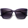 image:imageSOJOS Trendy Polarized Sunglasses For Women Retro Womens Oversized Square Cat Eye Sun Glasses UV Protection SJ2206Milky Violet FrameViolet Grading Lens