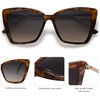 image:imageSOJOS Trendy Polarized Sunglasses For Women Retro Womens Oversized Square Cat Eye Sun Glasses UV Protection SJ2206Tortoise FrameGrey Grading Lens
