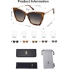 image:imageSOJOS Trendy Polarized Sunglasses For Women Retro Womens Oversized Square Cat Eye Sun Glasses UV Protection SJ2206Tortoise FrameGrey Grading Lens