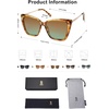 image:imageSOJOS Trendy Polarized Sunglasses For Women Retro Womens Oversized Square Cat Eye Sun Glasses UV Protection SJ2206Yellow Tortoise FrameBrown Grading Green Lens