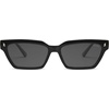 image:imageSOJOS Trendy Polarized Sunglasses Womens Men Retro Vintage 90s Cute Cat Eye Narrow Sun Glasses SJ2381Black Frame Grey Lens