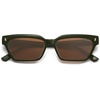 image:imageSOJOS Trendy Polarized Sunglasses Womens Men Retro Vintage 90s Cute Cat Eye Narrow Sun Glasses SJ2381Green Frame Brown Lens