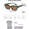 image:imageSOJOS Trendy Polarized Sunglasses Womens Men Retro Vintage 90s Cute Cat Eye Narrow Sun Glasses SJ2381Green Frame Brown Lens