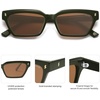 image:imageSOJOS Trendy Polarized Sunglasses Womens Men Retro Vintage 90s Cute Cat Eye Narrow Sun Glasses SJ2381Green Frame Brown Lens