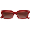 image:imageSOJOS Trendy Polarized Sunglasses Womens Men Retro Vintage 90s Cute Cat Eye Narrow Sun Glasses SJ2381Red Frame Grading Red Lens