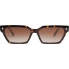 image:imageSOJOS Trendy Polarized Sunglasses Womens Men Retro Vintage 90s Cute Cat Eye Narrow Sun Glasses SJ2381Tortoise Frame Brown Grading Lens