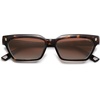 image:imageSOJOS Trendy Polarized Sunglasses Womens Men Retro Vintage 90s Cute Cat Eye Narrow Sun Glasses SJ2381Tortoise Frame Brown Grading Lens
