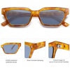 image:imageSOJOS Trendy Polarized Sunglasses Womens Men Retro Vintage 90s Cute Cat Eye Narrow Sun Glasses SJ2381Yellow Tortoise Frame Blue Lens