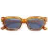 image:imageSOJOS Trendy Polarized Sunglasses Womens Men Retro Vintage 90s Cute Cat Eye Narrow Sun Glasses SJ2381Yellow Tortoise Frame Blue Lens