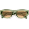 image:imageSOJOS Trendy Polarized Sunglasses Womens Retro Vintage 90s Cute Cat Eye Sun Glasses SJ2614Green Frame Light Brown Lens