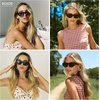 image:imageSOJOS Trendy Polarized Sunglasses Womens Retro Vintage 90s Cute Cat Eye Sun Glasses SJ2614Green Frame Light Brown Lens