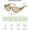 image:imageSOJOS Trendy Polarized Sunglasses Womens Retro Vintage 90s Cute Cat Eye Sun Glasses SJ2614Green Frame Light Brown Lens