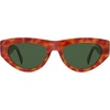 image:imageSOJOS Trendy Polarized Sunglasses Womens Retro Vintage 90s Cute Cat Eye Sun Glasses SJ2614Red Tortoise Frame Green Lens