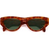 image:imageSOJOS Trendy Polarized Sunglasses Womens Retro Vintage 90s Cute Cat Eye Sun Glasses SJ2614Red Tortoise Frame Green Lens
