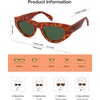 image:imageSOJOS Trendy Polarized Sunglasses Womens Retro Vintage 90s Cute Cat Eye Sun Glasses SJ2614Red Tortoise Frame Green Lens