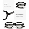 image:imageSOJOS Trendy Rectangle Blue Light Glasses Fashion Computer Glasses Bluelight Blocking Clear Lens Eyewear Frame SJ2610Black