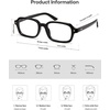 image:imageSOJOS Trendy Rectangle Blue Light Glasses Fashion Computer Glasses Bluelight Blocking Clear Lens Eyewear Frame SJ2610Black
