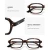 image:imageSOJOS Trendy Rectangle Blue Light Glasses Fashion Computer Glasses Bluelight Blocking Clear Lens Eyewear Frame SJ2610Tortoise