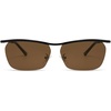 image:imageSOJOS Trendy Rectangle Cat Eye Semirimless Sunglasses Womens Retro Fashion Vintage Shades UV400 Protection SJ1253BlackBrown