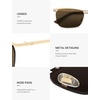 image:imageSOJOS Trendy Rectangle Cat Eye Semirimless Sunglasses Womens Retro Fashion Vintage Shades UV400 Protection SJ1253GoldBrown